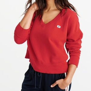 Abercrombie & Fitch V-Neck Side-Stripe Sweatshirt